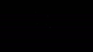 Beyaz çizgi insan kafası bulmaca stratejisi simgesi siyah arka planda izole edildi. Beyin işaretini düşünüyorum. Beynin sembol çalışması. 4K Video hareketli grafik canlandırması