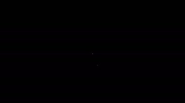 Beyaz çizgi insan ve siyah arka planda izole edilmiş ikon içerisindeki ekipman. Yapay zeka. Beyin işaretini düşünüyorum. Beynin sembol çalışması. 4K Video hareketli grafik canlandırması