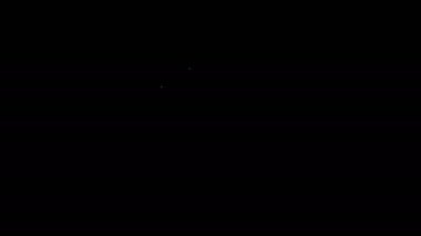 Beyaz çizgi insan ve siyah arka planda izole edilmiş ikon içerisindeki ekipman. Yapay zeka. Beyin işaretini düşünüyorum. Beynin sembol çalışması. 4K Video hareketli grafik canlandırması