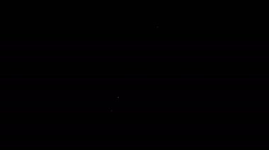 Beyaz çizgi. Siyah zemin üzerinde kum ikonu olan eski kum saati. Kum saati işareti. İş ve zaman yönetimi kavramı. 4K Video hareketli grafik canlandırması