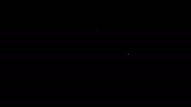 Çevre koruma ikonunun elindeki beyaz çizgi siyah arka planda izole edilmiş. Tohum ve tohum. Fidan dikiyorum. Ekoloji konsepti. 4K Video hareketli grafik canlandırması