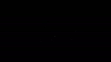 Siyah arka planda izole edilmiş beyaz çizgi plastik şişe simgesi. 4K Video hareketli grafik canlandırması