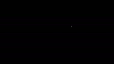 Siyah arkaplanda beyaz çizgili bisiklet başlığı simgesi var. Olağanüstü bir spor. Spor malzemeleri. 4K Video hareketli grafik canlandırması