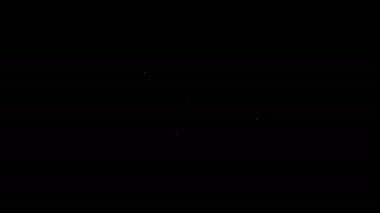 Siyah arkaplanda beyaz çizgi geri dönüşüm sembolü ve yaprak simgesi var. Çevre geri dönüşümü yeşile döner. 4K Video hareketli grafik canlandırması