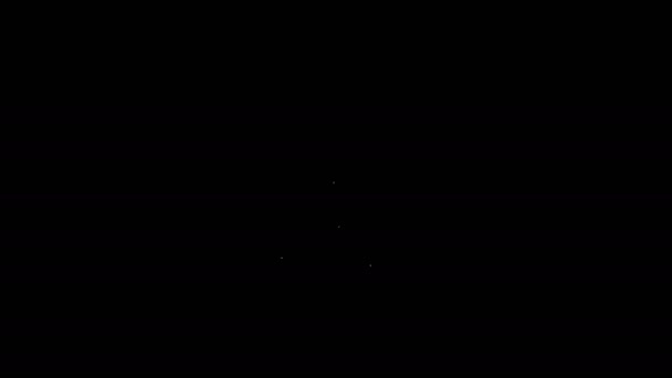 Ligne blanche Icône de base de l'équipe de projet isolé sur fond noir. Analyse et planification des activités, consultation, travail d'équipe, gestion de projet. Animation graphique de mouvement vidéo 4K