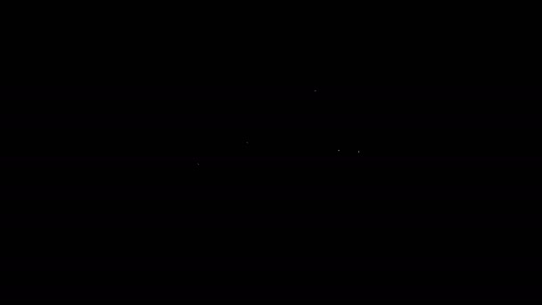 Weiße Linie Basissymbol des Projektteams isoliert auf schwarzem Hintergrund. Geschäftsanalyse und -planung, Beratung, Teamarbeit, Projektmanagement. 4K Video Motion Grafik Animation — Stockvideo