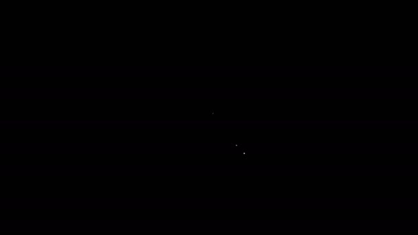 Linea bianca Ingranaggio con icona simbolo dollaro isolato su sfondo nero. Business e finanza icona concettuale. Animazione grafica 4K Video motion — Video Stock