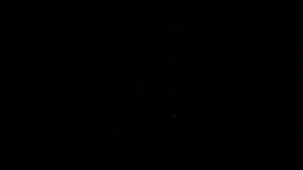 Witte lijn Business strategie pictogram geïsoleerd op zwarte achtergrond. Schaken symbool. Spel, management, financiën. 4K Video motion grafische animatie — Stockvideo