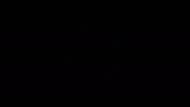 Bílá čára Projekt tým základní ikona izolované na černém pozadí. Obchodní analýza a plánování, poradenství, týmová práce, projektové řízení. Grafická animace pohybu videa 4K — Stock video