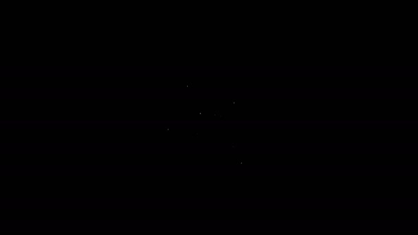 Línea blanca Icono base del equipo del proyecto aislado sobre fondo negro. Análisis y planificación empresarial, consultoría, trabajo en equipo, gestión de proyectos. Animación gráfica de vídeo 4K — Vídeo de stock