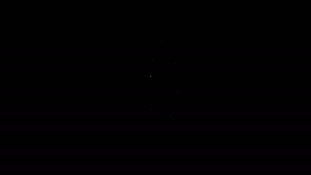 Vit linje Globen och människor ikon isolerad på svart bakgrund. Global affärssymbol. Ikonen för sociala nätverk. 4K Video motion grafisk animation — Stockvideo