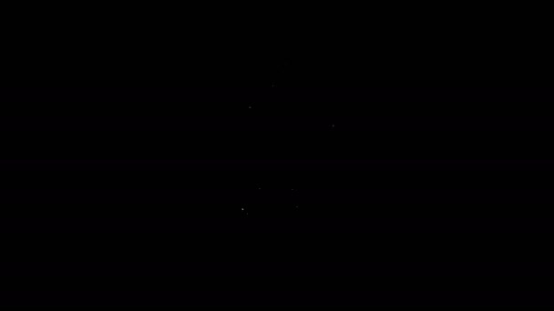 Белая линия Корзина с иконкой символа утилизации изолированы на черном фоне. Значок мусорного бака. Знак мусорного бака. Знак корзины для мусора. Видеографическая анимация 4K — стоковое видео