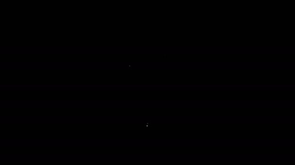 Witte lijn Zeg nee tegen plastic zakken poster pictogram geïsoleerd op zwarte achtergrond. Wegwerp cellofaan en polytheen verpakking verbodsbord. 4K Video motion grafische animatie — Stockvideo