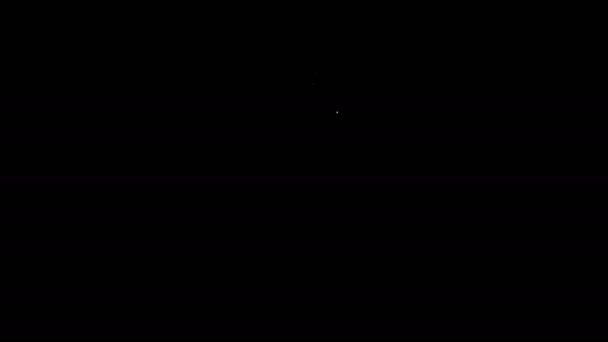 白線黒の背景に分離されたペットボトルのアイコン。4Kビデオモーショングラフィックアニメーション — ストック動画