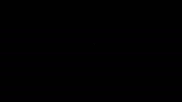 白い線黒の背景に隔離されたハンググライダーアイコン。極端なスポーツだ。4Kビデオモーショングラフィックアニメーション — ストック動画