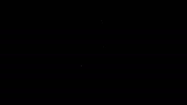 Белая линия Шпрот в бутылке значок выделен на черном фоне. Семена и саженцы. Знак "листья". Листовая природа. Видеографическая анимация 4K — стоковое видео