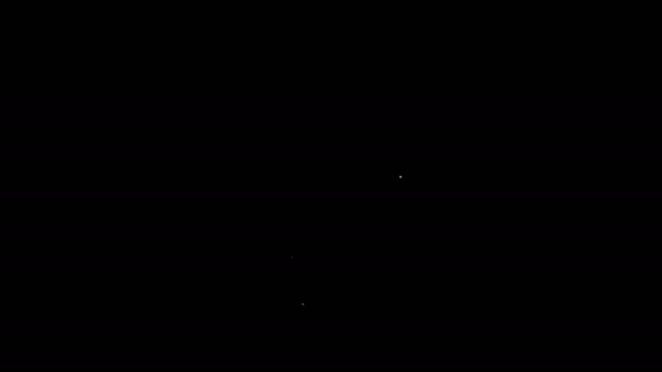 Linha branca globo terrestre e ícone de planta isolado no fundo preto. Sinal do mundo ou da Terra. Formas geométricas. Conceito ambiental. Animação gráfica em movimento de vídeo 4K — Vídeo de Stock