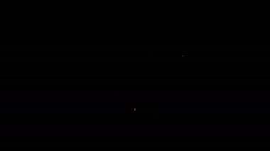 Siyah arkaplanda beyaz çizgi eldivenleri simgesi izole edildi. Olağanüstü bir spor. Spor malzemeleri. 4K Video hareketli grafik canlandırması