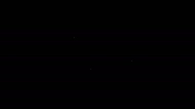 Siyah arkaplanda beyaz çizgi geri dönüşüm simgesi izole edildi. Dairesel ok simgesi. Çevre geri dönüşümü yeşile döner. 4K Video hareketli grafik canlandırması