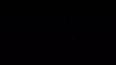 Çevre koruma ikonunu elinde tutan beyaz çizgili bitki siyah arka planda izole edilmiş. Tohum ve tohum. Fidan dikiyorum. Ekoloji konsepti. 4K Video hareketli grafik canlandırması