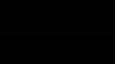 Beyaz çizgi Kayak ve Çubuk simgesi siyah arkaplanda izole edildi. Olağanüstü bir spor. Kayak ekipmanları. Kış sporları ikonu. 4K Video hareketli grafik canlandırması