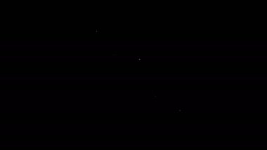 Beyaz çizgi kaykay numarası simgesi siyah arkaplanda izole edildi. Olağanüstü bir spor. Spor malzemeleri. 4K Video hareketli grafik canlandırması