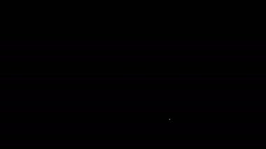 Beyaz çizgi Kayak ve Çubuk simgesi siyah arkaplanda izole edildi. Olağanüstü bir spor. Kayak ekipmanları. Kış sporları ikonu. 4K Video hareketli grafik canlandırması