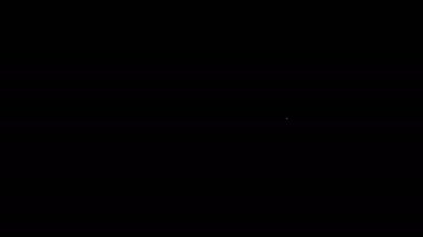 Beyaz çizgi Snowboard simgesi siyah arkaplanda izole edildi. Snowboard tahtası ikonu. Olağanüstü bir spor. Spor malzemeleri. 4K Video hareketli grafik canlandırması