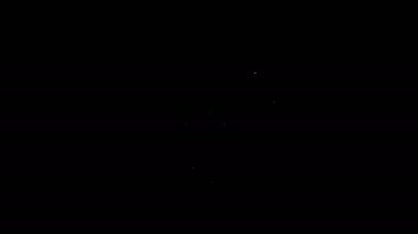 Beyaz çizgi başlık simgesi siyah arkaplanda izole edildi. Olağanüstü bir spor. Spor malzemeleri. 4K Video hareketli grafik canlandırması