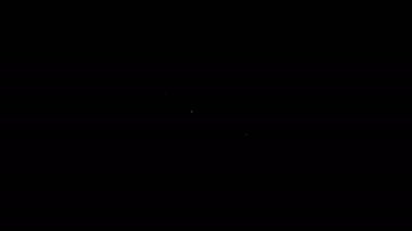 Beyaz çizgi başlık simgesi siyah arkaplanda izole edildi. Olağanüstü bir spor. Spor malzemeleri. 4K Video hareketli grafik canlandırması