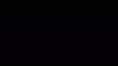 Beyaz çizgi geleneksel koç boynuzu, siyah arkaplanda izole edilmiş Shofar ikonu. Rosh hashanah, Yahudi yeni yıl bayramı geleneksel sembolü. 4K Video hareketli grafik canlandırması