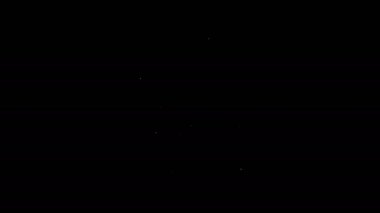 Beyaz çizgili Yahudi kadehi ve siyah arkaplanda izole edilmiş Hannuka sufganiyot ikonu. Yahudi pastanesi. Kiddush için şarap bardağı. 4K Video hareketli grafik canlandırması