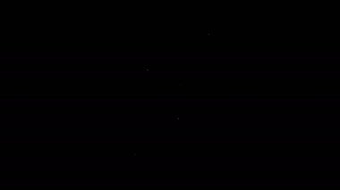 Beyaz çizgi Yahudi kadeh ikonu siyah arka planda izole edildi. Kiddush için Yahudi şarabı bardağı. Şabat için çerez kupası. 4K Video hareketli grafik canlandırması