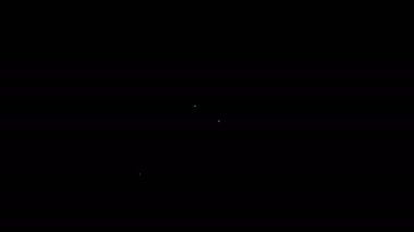 Siyah arkaplanda beyaz çizgi Tombstone ve David simgesi var. Yahudi mezar taşı. Mezar taşı simgesi. 4K Video hareketli grafik canlandırması