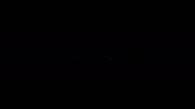 Beyaz çizgi kargo kamyonu ikonu siyah arka planda izole edildi. 4K Video hareketli grafik canlandırması