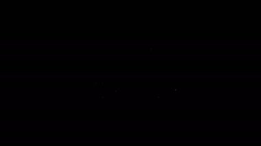 Beyaz çizgi kargo kamyonu ikonu siyah arka planda izole edildi. 4K Video hareketli grafik canlandırması