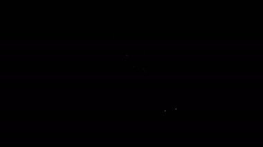 Beyaz çizgi kumarhane kazananı siyah arka planda izole edilmiş bir ikon. 4K Video hareketli grafik canlandırması