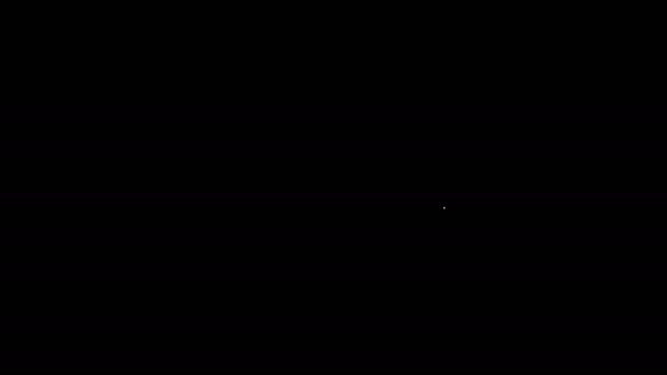 Белая линия Jet лыжи значок изолирован на черном фоне. Водный скутер. Экстремальный спорт. Видеографическая анимация 4K — стоковое видео