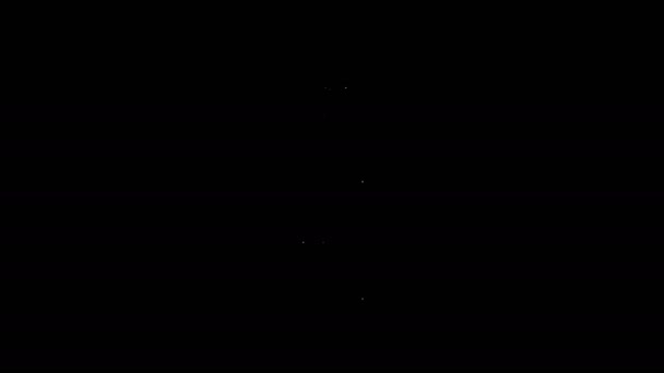 Белая линия Aqualung значок изолирован на черном фоне. Кислородный баллон для ныряльщика. Оборудование для ныряния. Экстремальный спорт. Спортивное оборудование. Видеографическая анимация 4K — стоковое видео
