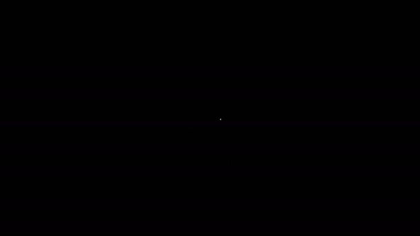 Línea blanca Icono de porcentaje de gota de agua aislado sobre fondo negro. Análisis de humedad. Animación gráfica de vídeo 4K — Vídeo de stock