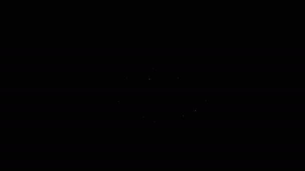 Bílá čára Východ slunce ikona izolované na černém pozadí. Grafická animace pohybu videa 4K — Stock video