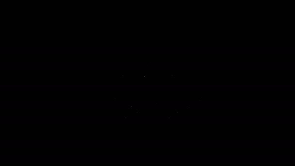 Bílá čára Sunset ikona izolované na černém pozadí. Grafická animace pohybu videa 4K — Stock video