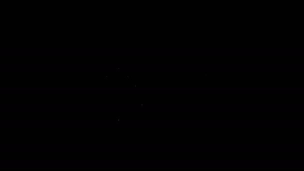 Ligne blanche Tube fumeur avec icône de fumée isolé sur fond noir. Du tabac. Animation graphique de mouvement vidéo 4K — Video