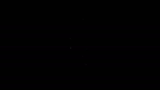 Beyaz çizgi Hanuka dreidel simgesi siyah arkaplanda izole edildi. 4K Video hareketli grafik canlandırması — Stok video