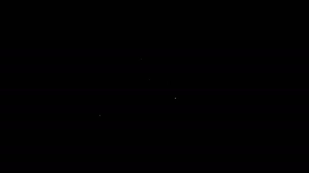 Biała linia żydowska kippa z gwiazdą ikony Davida na czarnym tle. Żydowski kapelusz jarmułki. 4K Animacja graficzna ruchu wideo — Wideo stockowe