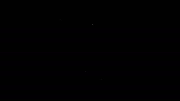 Ligne blanche Corne de bélier traditionnelle, icône shofar isolée sur fond noir. Rosh hashanah, symbole traditionnel juif du Nouvel An. Animation graphique de mouvement vidéo 4K — Video