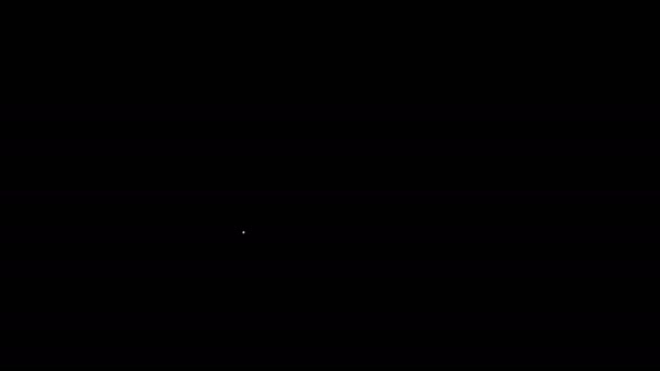 Біла лінія Ікона Давида ізольована на чорному тлі. Єврейський символ релігії. Символ Ізраїлю. 4K Відеографічна анімація — стокове відео