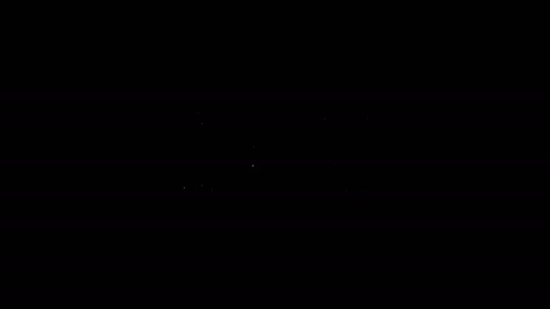 Línea blanca Fórmula coche de carreras icono aislado sobre fondo negro. Animación gráfica de vídeo 4K — Vídeos de Stock
