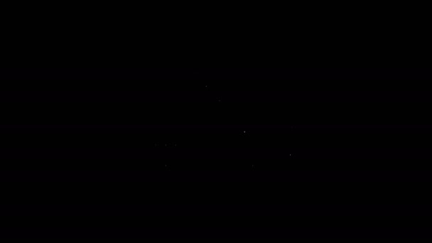 白色线运送货车图标隔离在黑色背景.4K视频运动图形动画 — 图库视频影像