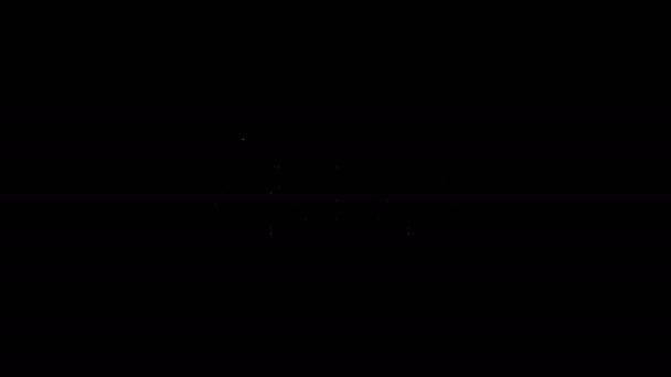 Иконка внедорожника выделена белой линией на черном фоне. Вывеска джипа. Видеографическая анимация 4K — стоковое видео